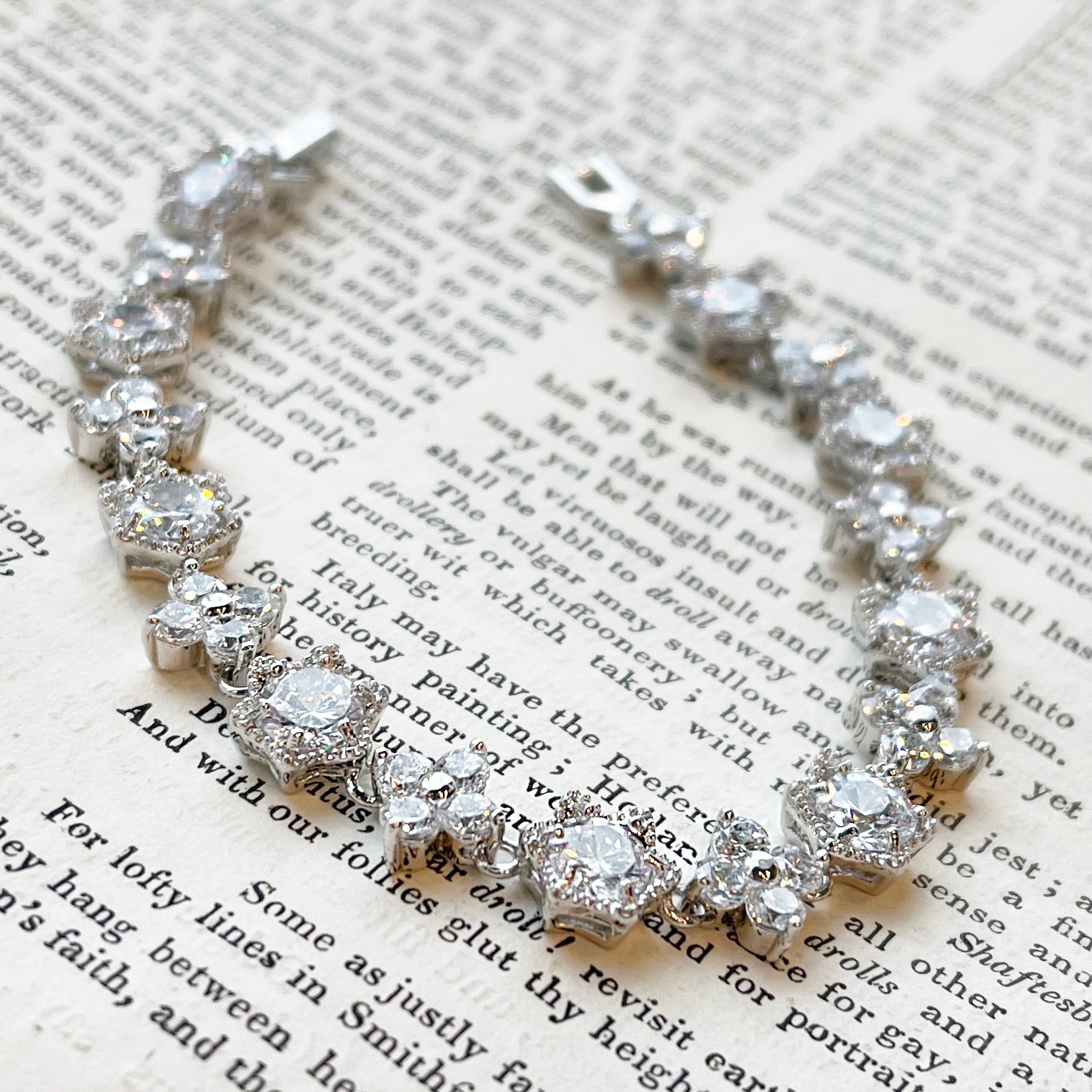 Embla, Silver Crystal Art Deco Bracelet