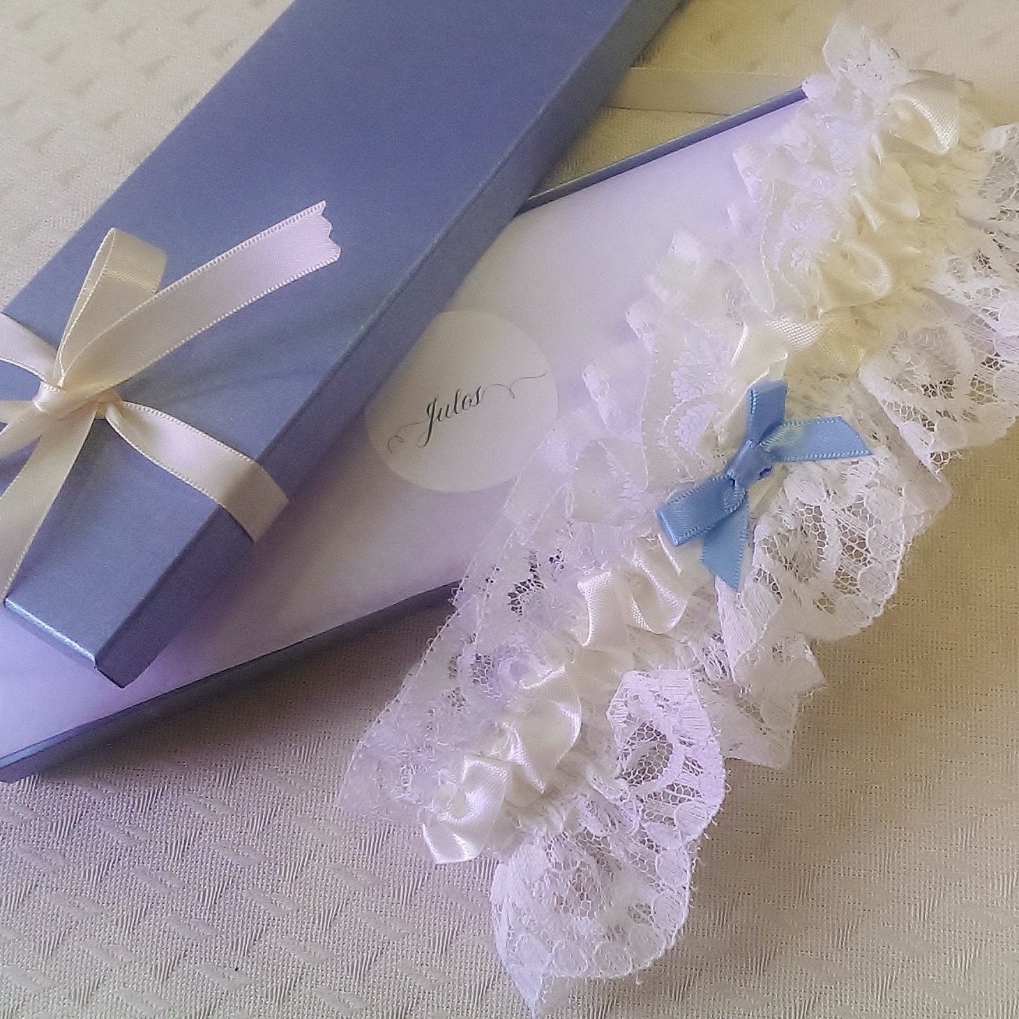 Lace Garter with Something Blue Detail