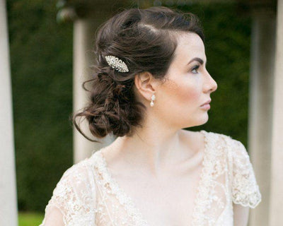 Wedding Hair Clips - Art Deco Style Crystal Wedding Hair Clip, Bronte